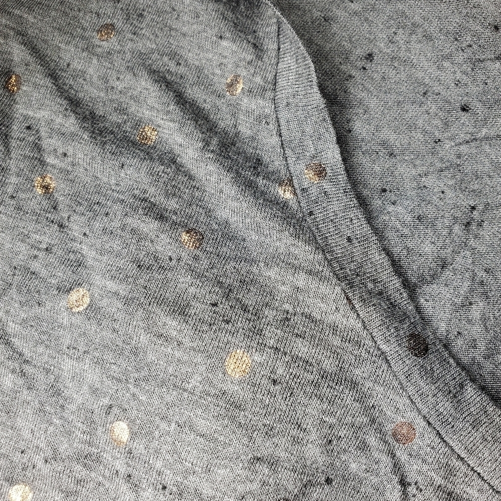 NWT LOFT Gray and Rose Gold Polka Dots 3/4 Sleeve Tee Women's Size Small - Picture 6 of 17